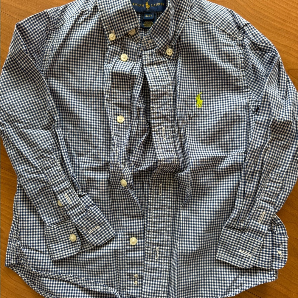 Ralph Lauren boys Blue Checkered Shirt